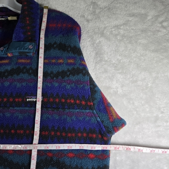 Patagonia Synchilla Snap-T Sacajawea Bluegrass Aztec Men Size Large Blue Vtg USA - Picture 8 of 11